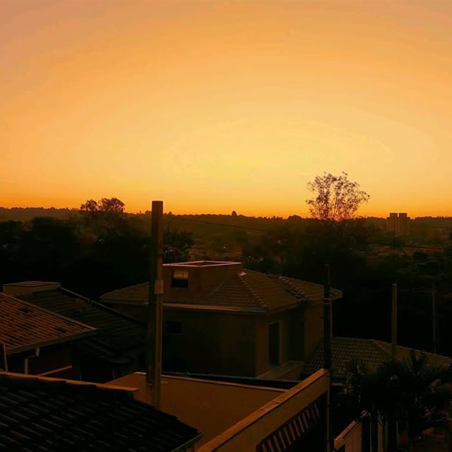 Pôr do sol em Itupeva registrado com drone